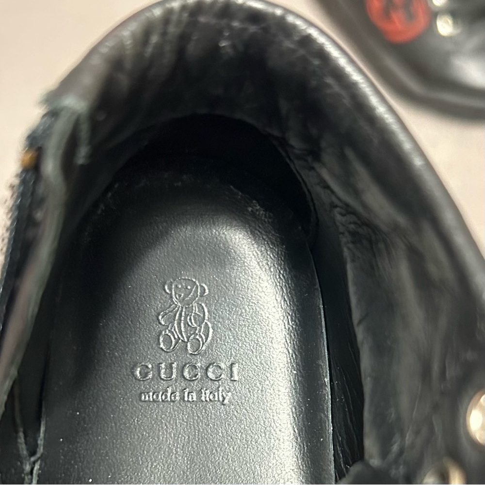 Gucci GG Python High-Top Sneakers Iconic Logo Black Red Toddler Size 21 (US 5.5) - Picture 9 of 10